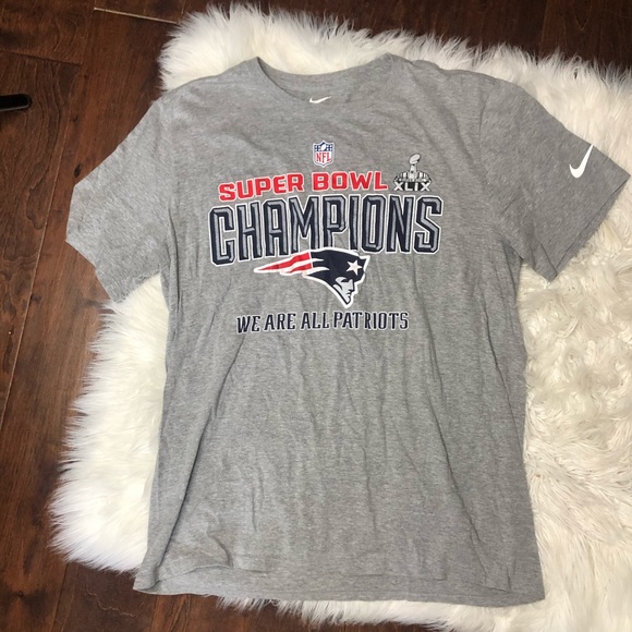 Nike Tops - Nike patriots nfl gray T-shirt size xl super bowl
